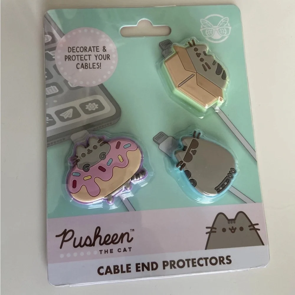 Pusheen the Cat Cable End Protectors NIB New Culturefly Set of 3 2023